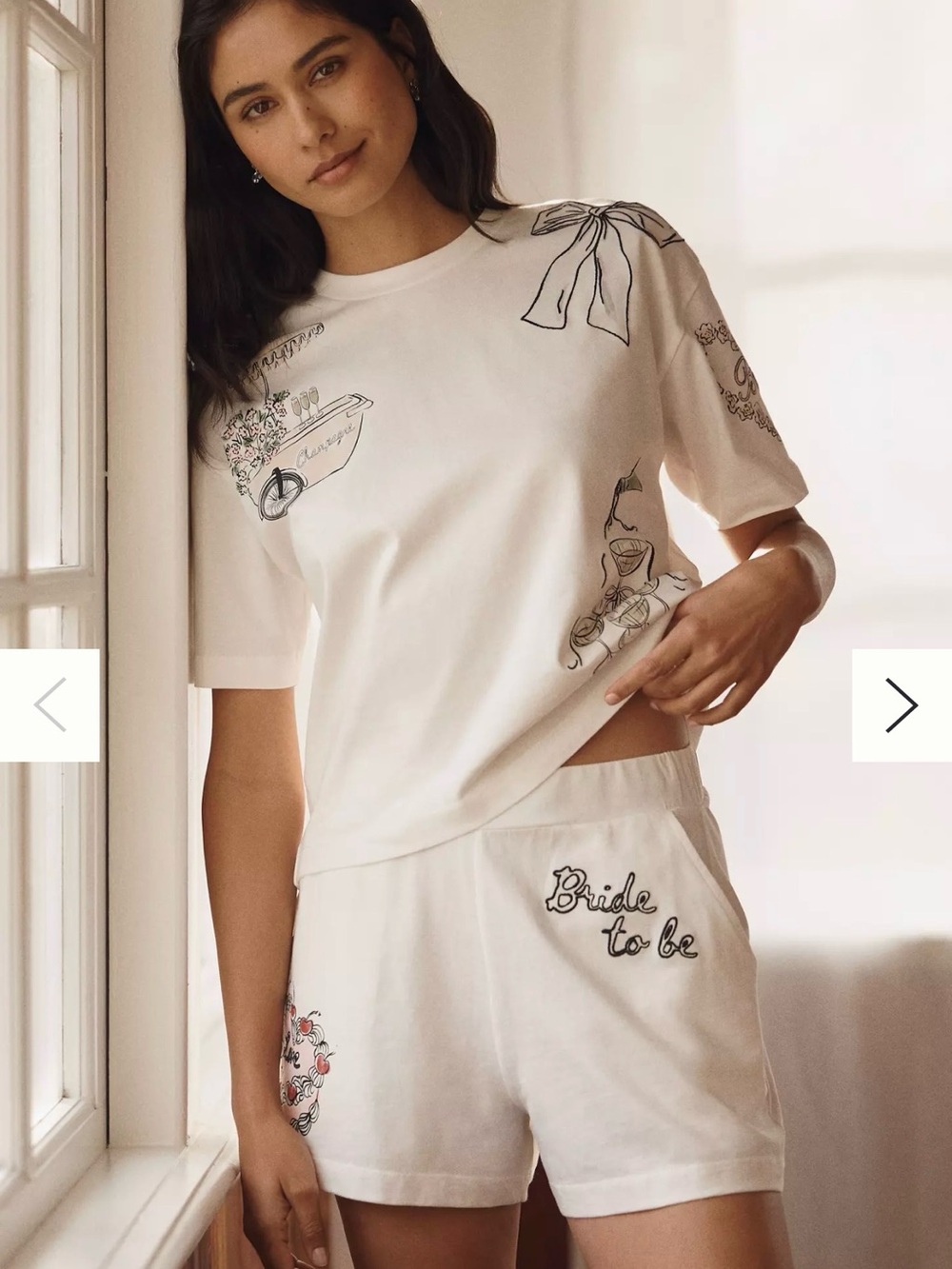 Bride to Be White Short Set